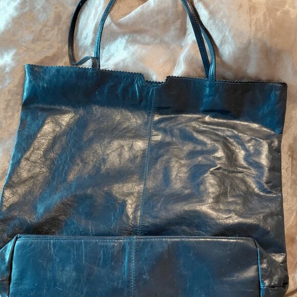 Latico Blue Leather Tote Bag - Picture 3 of 4